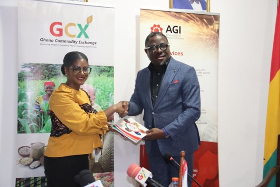 GHANA COMMODITY EXCHANGE(GCX) SIGNS A MEMORANDUM OF UNDERSTANDING (MOU) WITH THE ASSOCIATION OF GHANA INDUSTRIES (AGI). image